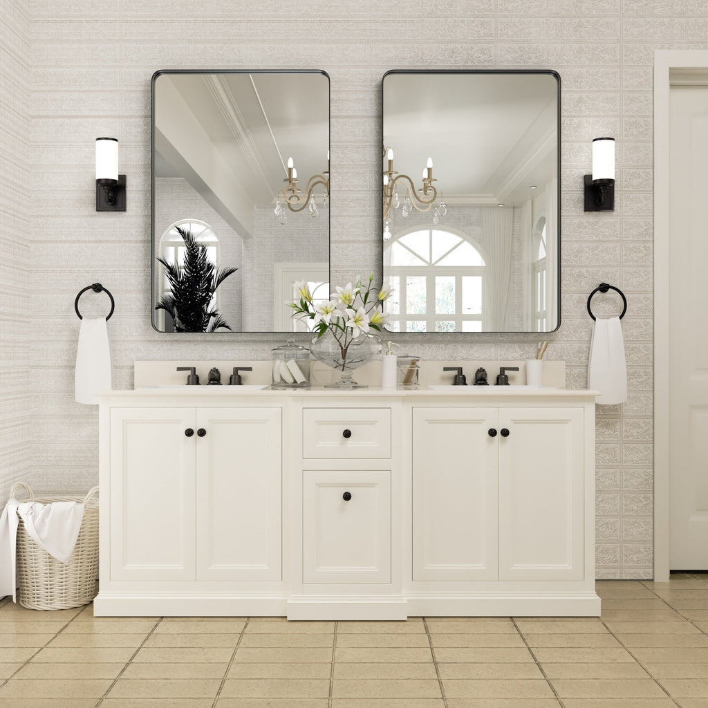 Miroir mural de salle de bain avec coin arrondi (1 pièce)