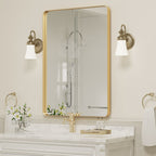 Miroir mural de salle de bain avec coin arrondi (1 pièce)