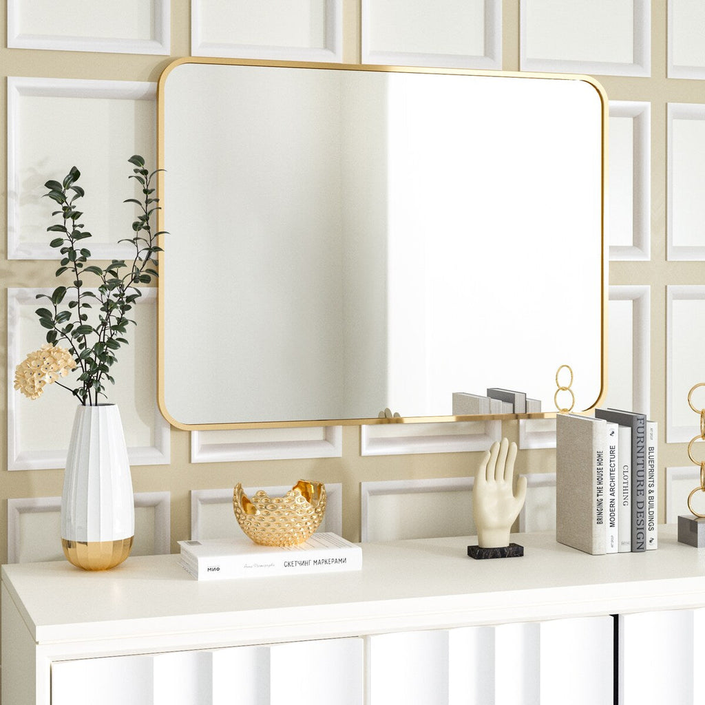 Miroir de salle de bain mural avec coin arrondi