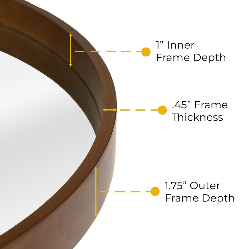 Miroir mural rond classique avec cadre en bois