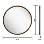 Miroir mural rond classique avec cadre en bois