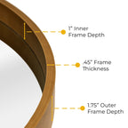 Miroir mural rond classique avec cadre en bois