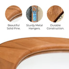 Miroir mural asymétrique en forme de pavé avec cadre en pin