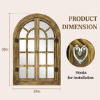 Miroir mural arqué à carreaux de style ferme