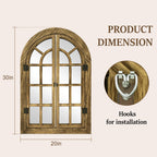 Miroir mural arqué à carreaux de style ferme