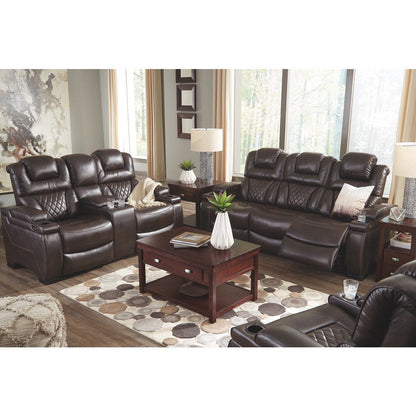 Canapé inclinable électrique Warnerton en similicuir marron chocolat - 84 L x 38 P x 44 H