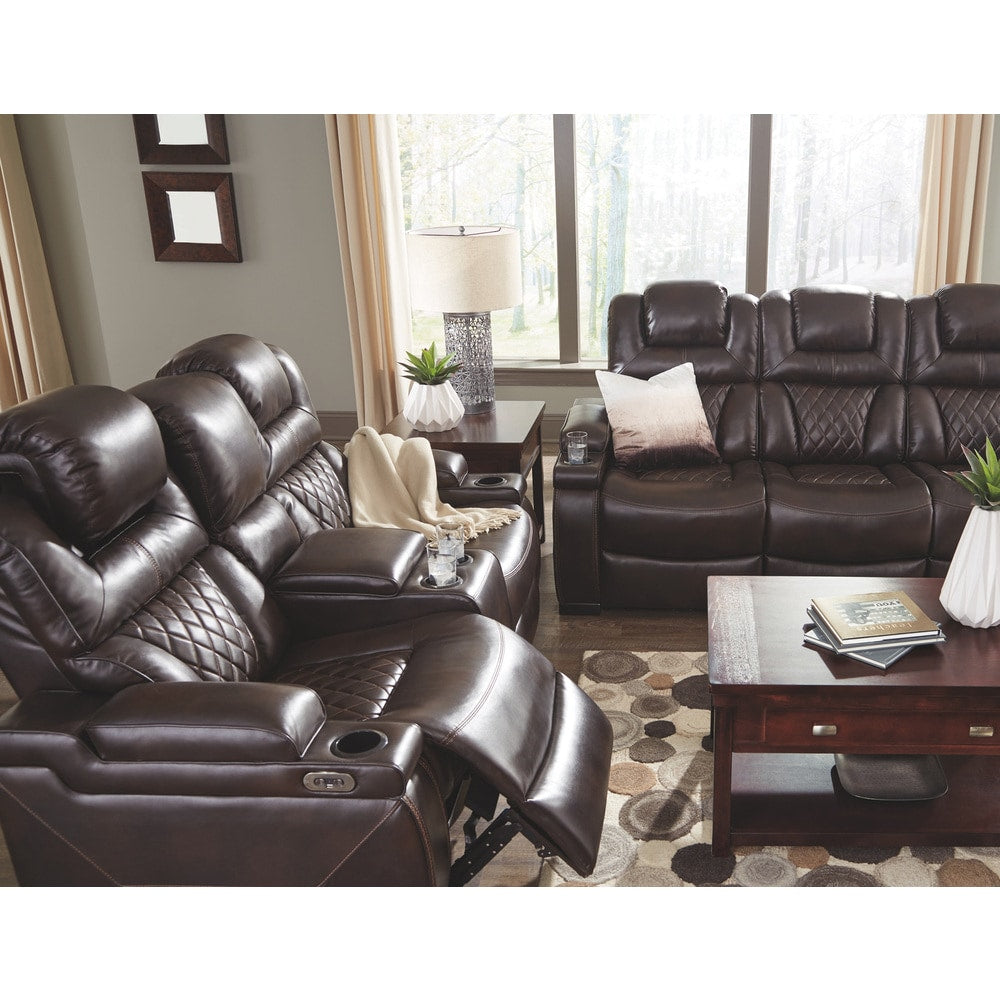 Canapé inclinable électrique Warnerton en similicuir marron chocolat - 84 L x 38 P x 44 H