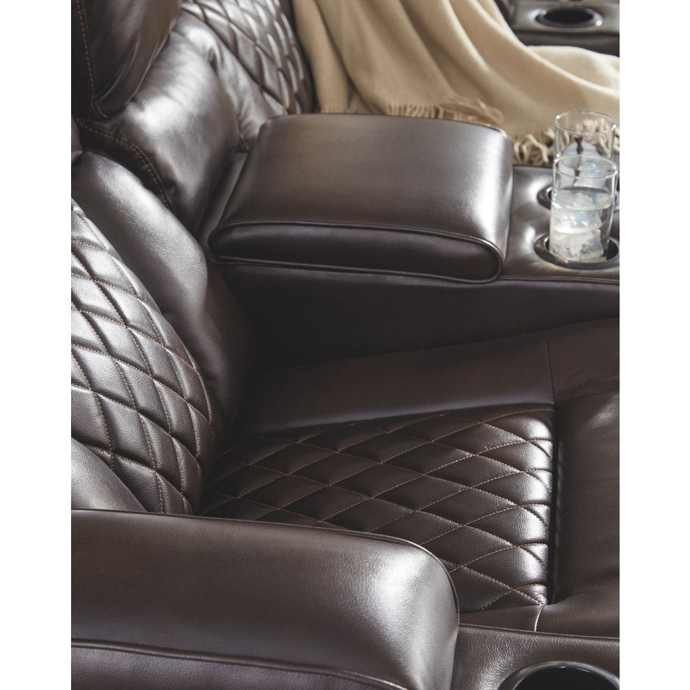 Canapé inclinable électrique Warnerton en similicuir marron chocolat - 84 L x 38 P x 44 H