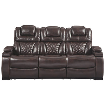 Canapé inclinable électrique Warnerton en similicuir marron chocolat - 84 L x 38 P x 44 H