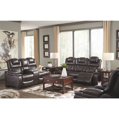 Canapé inclinable électrique Warnerton en similicuir marron chocolat - 84 L x 38 P x 44 H