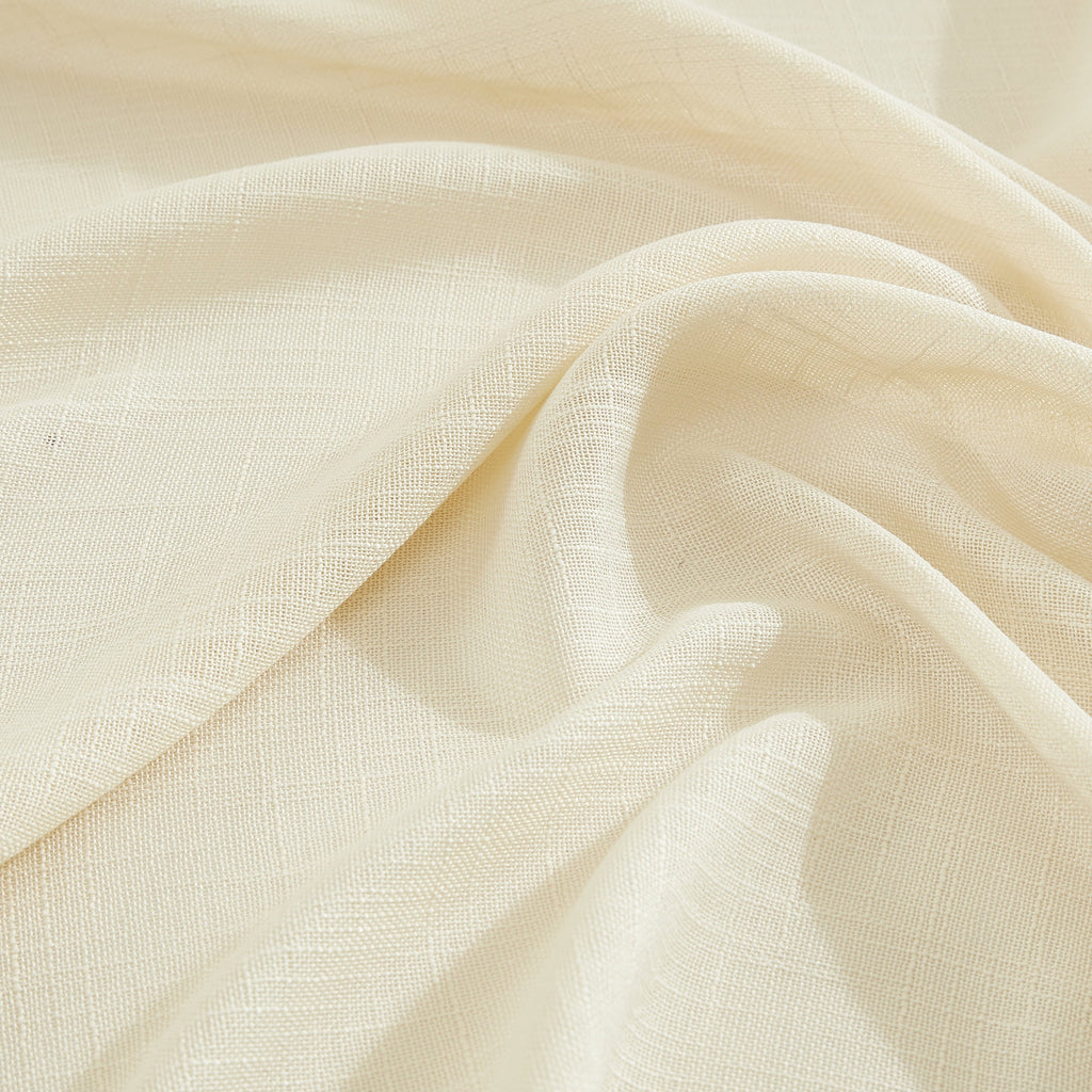 HLC.me Linda Rideaux semi-transparents texturés en faux lin avec passe-tringle, 2 panneaux