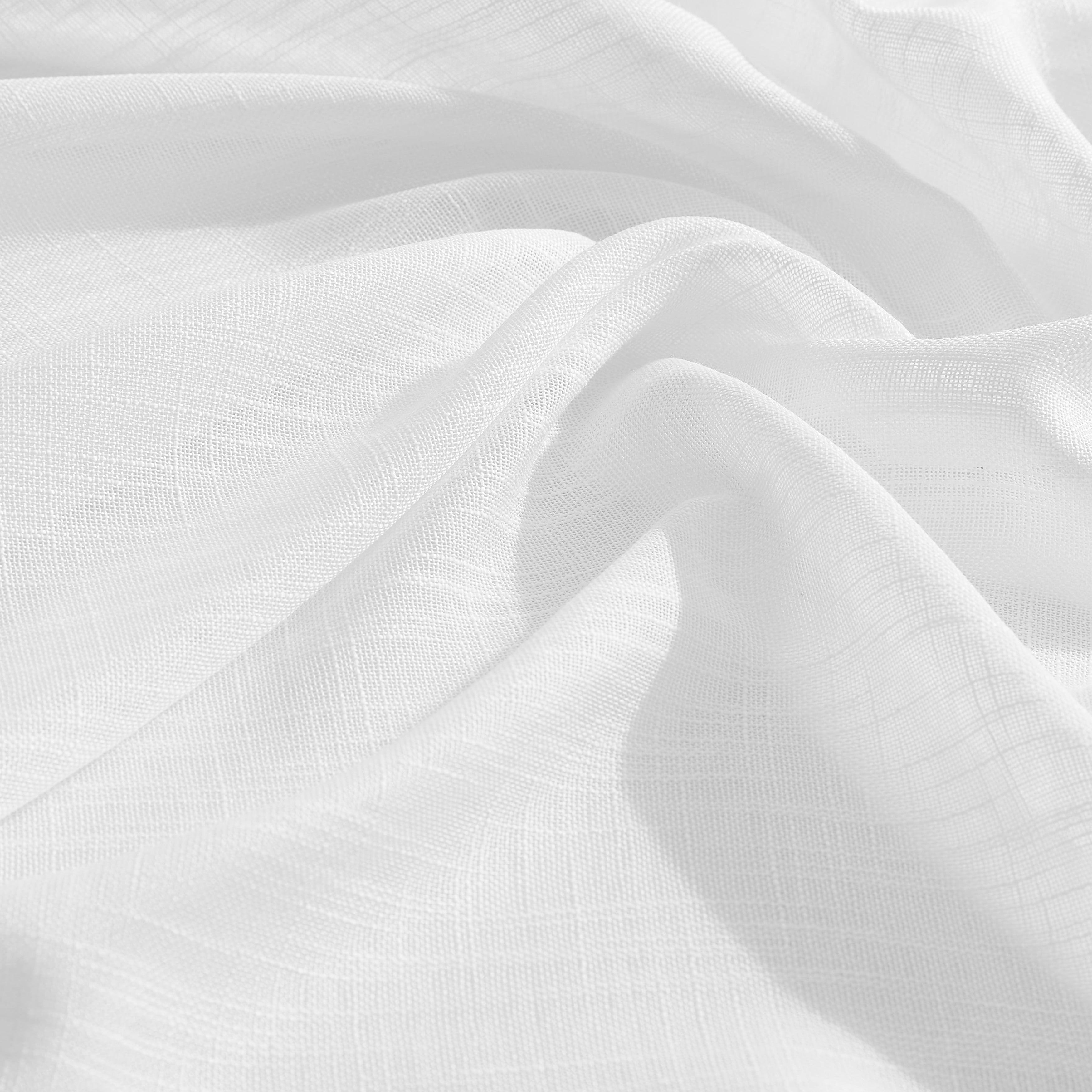 HLC.me Linda Rideaux semi-transparents texturés en faux lin avec passe-tringle, 2 panneaux