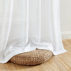 HLC.me Linda Rideaux semi-transparents texturés en faux lin avec passe-tringle, 2 panneaux