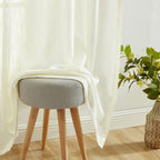 HLC.me Linda Rideaux semi-transparents texturés en faux lin avec passe-tringle, 2 panneaux