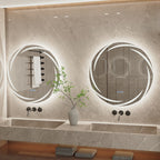 Miroir de salle de bain tactile à LED étanche, antibuée, à intensité variable