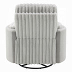 Fauteuil inclinable et pivotant Watsy, en velours côtelé gris moderne