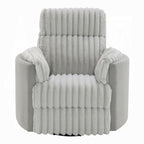 Fauteuil inclinable et pivotant Watsy, en velours côtelé gris moderne