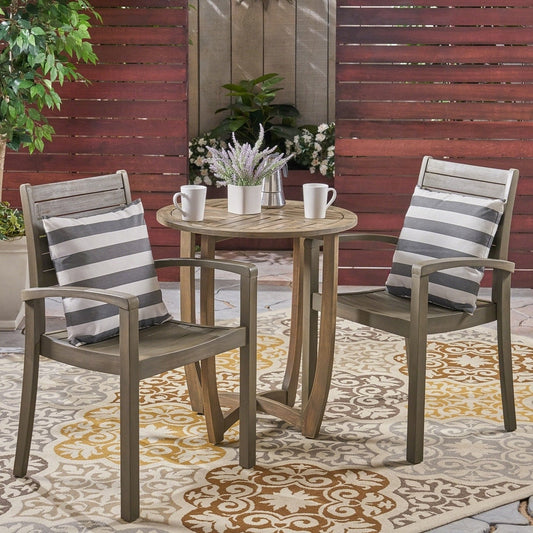 Ensemble bistrot d'extérieur Waverley 2 places en bois d'acacia par Christopher Knight Home
