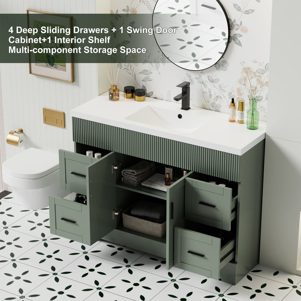 Ensemble de meuble-lavabo Wavy Line 30/36/48 avec lavabo et robinet