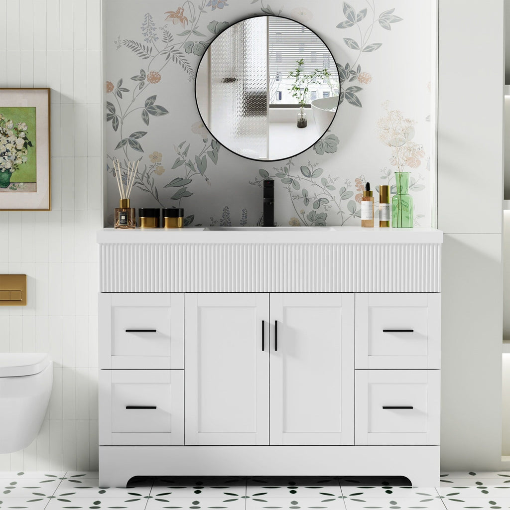 Ensemble de meuble-lavabo Wavy Line 30/36/48 avec lavabo et robinet