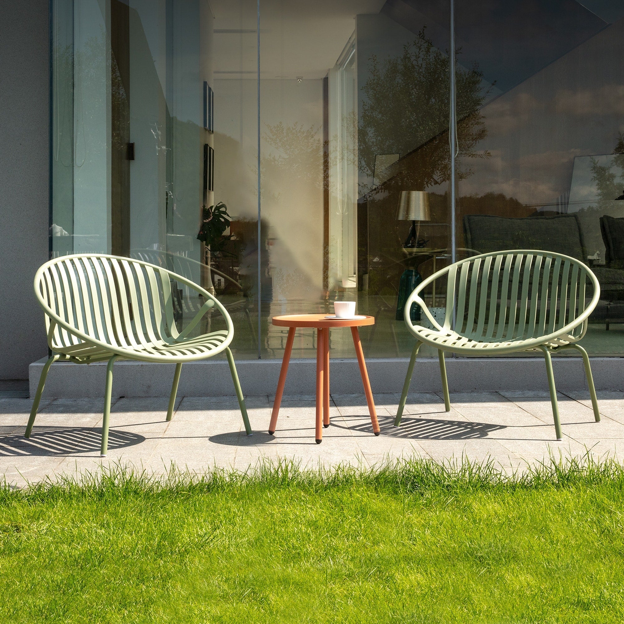 Ensemble de meubles de jardin Werph 3 pièces, mobilier d'extérieur avec table bistro et chaises de jardin, lot de 2