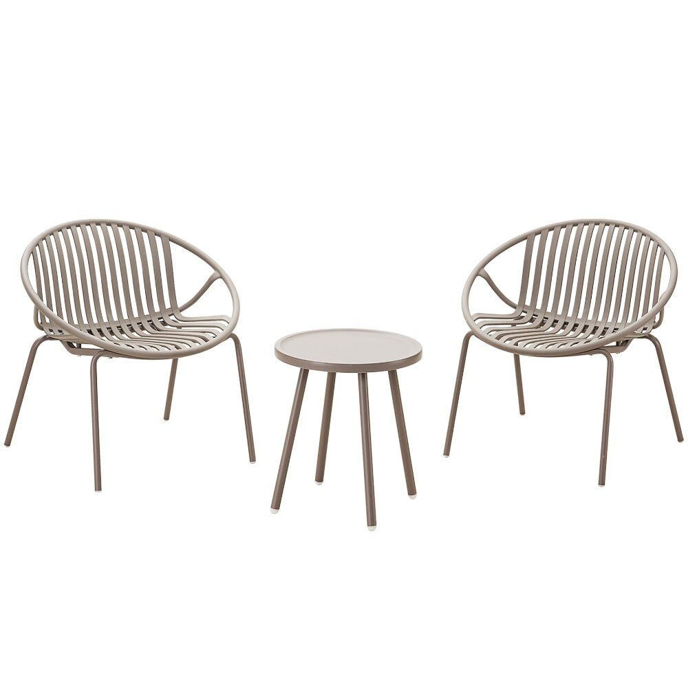 Ensemble de meubles de jardin Werph 3 pièces, mobilier d'extérieur avec table bistro et chaises de jardin, lot de 2