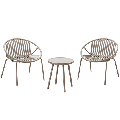 Ensemble de meubles de jardin Werph 3 pièces, mobilier d'extérieur avec table bistro et chaises de jardin, lot de 2