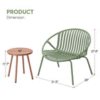 Ensemble de meubles de jardin Werph 3 pièces, mobilier d'extérieur avec table bistro et chaises de jardin, lot de 2