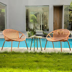 Ensemble de meubles de jardin Werph 3 pièces, mobilier d'extérieur avec table bistro et chaises de jardin, lot de 2