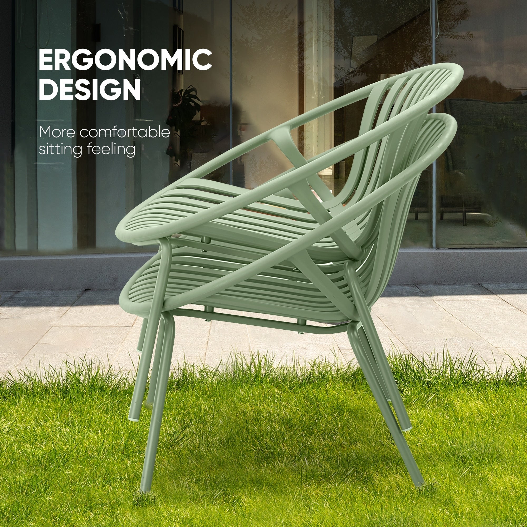 Ensemble de meubles de jardin Werph 3 pièces, mobilier d'extérieur avec table bistro et chaises de jardin, lot de 2