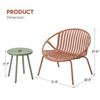Ensemble de meubles de jardin Werph 3 pièces, mobilier d'extérieur avec table bistro et chaises de jardin, lot de 2