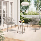 Ensemble de meubles de jardin Werph 3 pièces, mobilier d'extérieur avec table bistro et chaises de jardin, lot de 2
