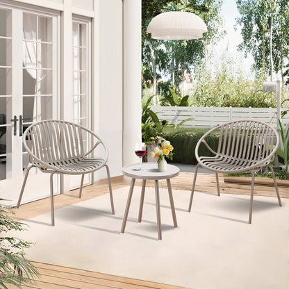 Ensemble de meubles de jardin Werph 3 pièces, mobilier d'extérieur avec table bistro et chaises de jardin, lot de 2