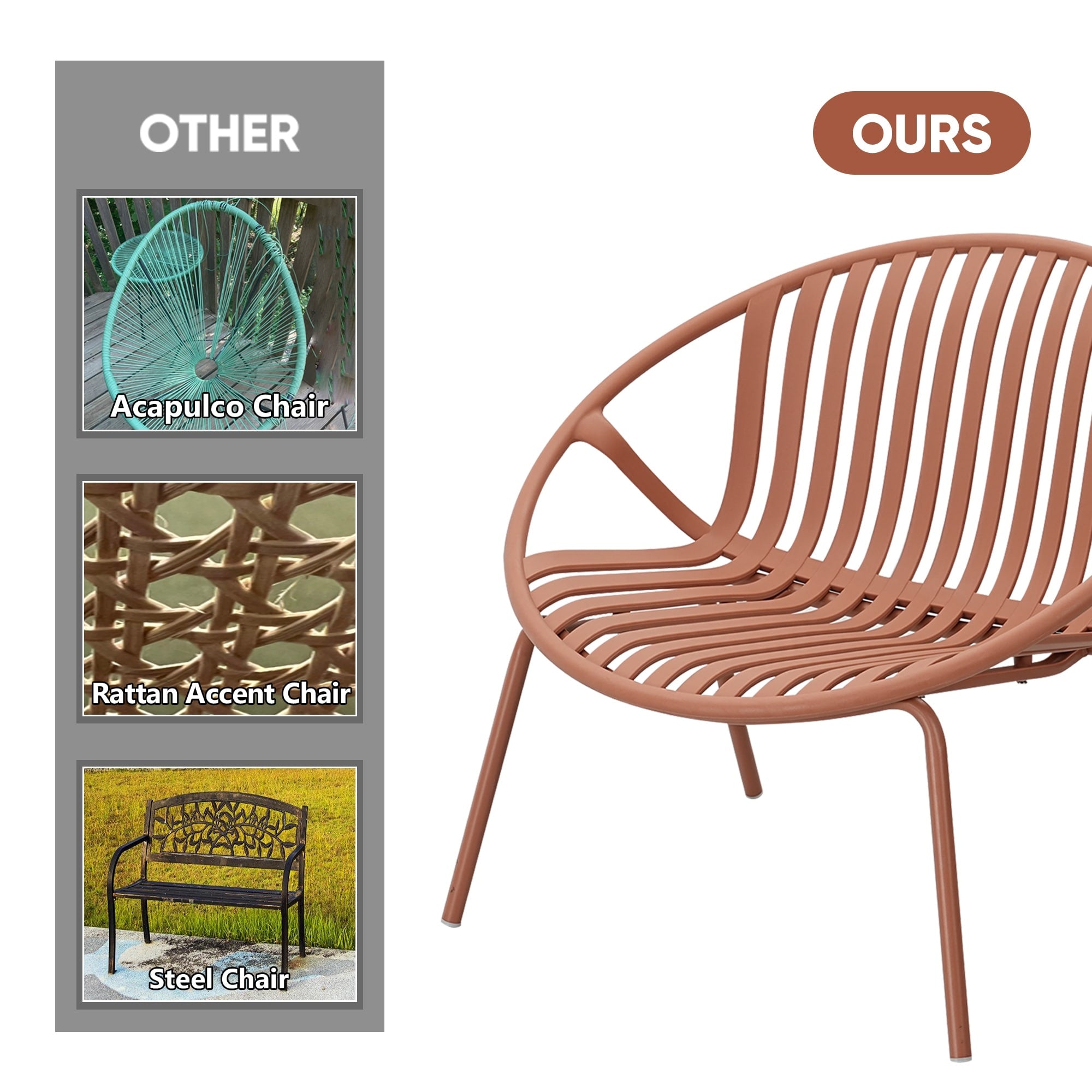 Ensemble de meubles de jardin Werph 3 pièces, mobilier d'extérieur avec table bistro et chaises de jardin, lot de 2