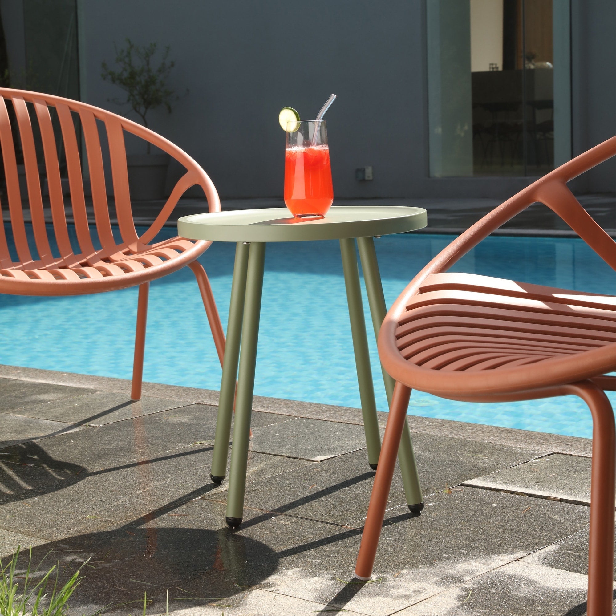 Ensemble de meubles de jardin Werph 3 pièces, mobilier d'extérieur avec table bistro et chaises de jardin, lot de 2