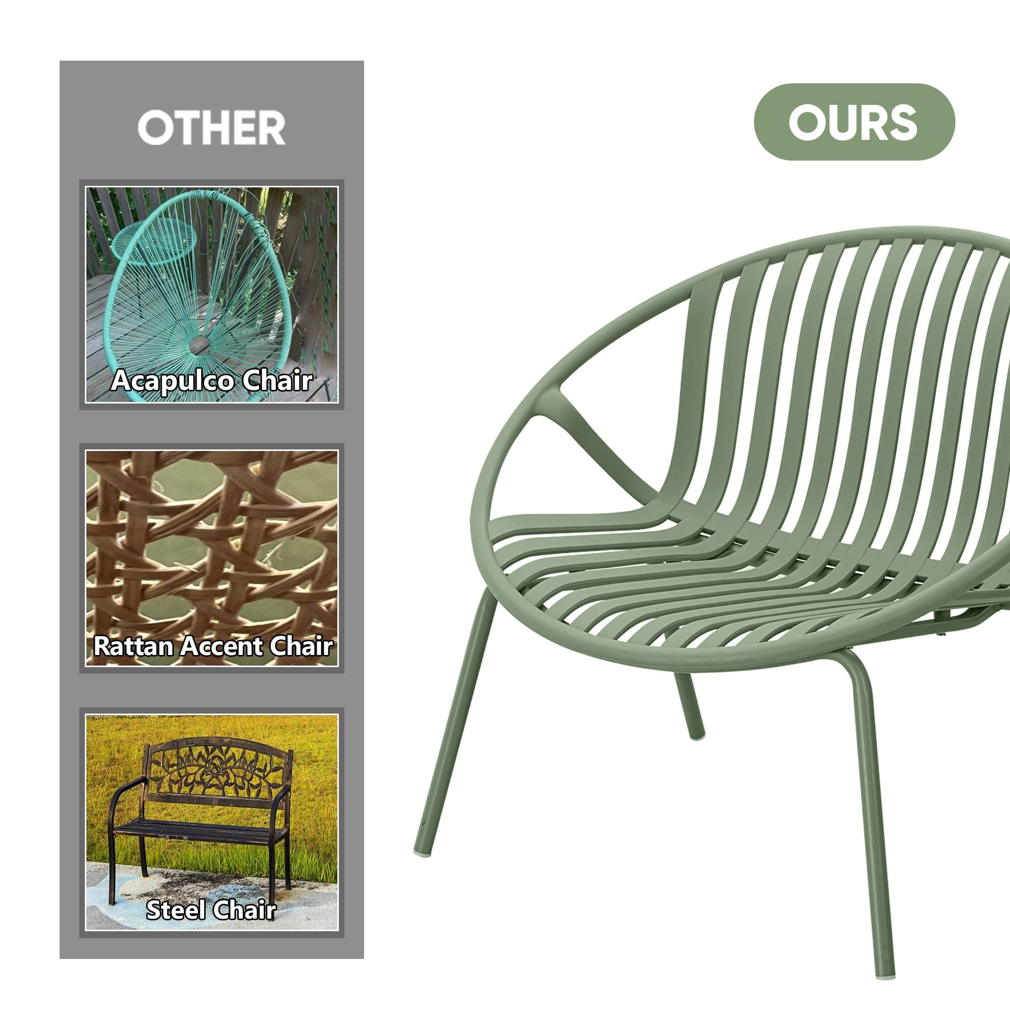 Ensemble de meubles de jardin Werph 3 pièces, mobilier d'extérieur avec table bistro et chaises de jardin, lot de 2
