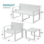 Ensemble de meubles de jardin Werph pour 4 personnes, table et chaises de jardin