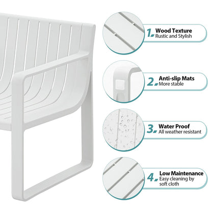 Ensemble de meubles de jardin Werph pour 4 personnes, table et chaises de jardin