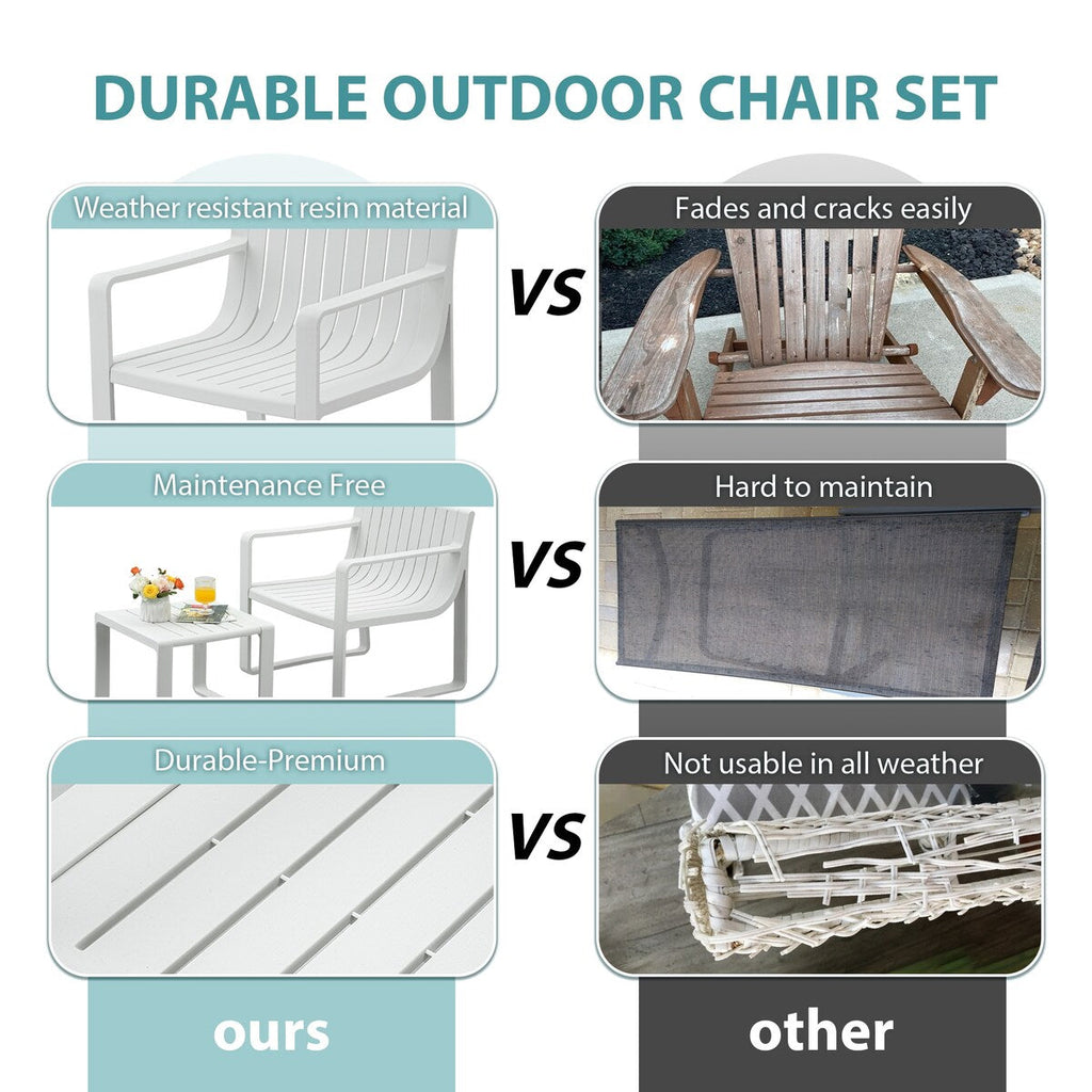 Ensemble de meubles de jardin Werph pour 4 personnes, table et chaises de jardin