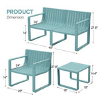 Ensemble de meubles de jardin Werph pour 4 personnes, table et chaises de jardin