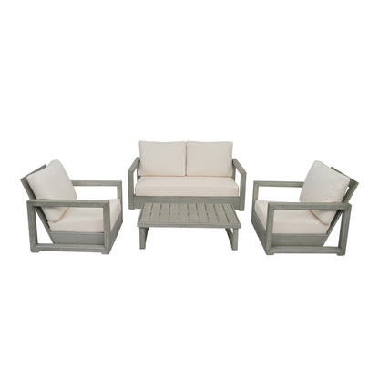Ensemble de salon de jardin Westchester 4 pièces en acacia par Christopher Knight Home