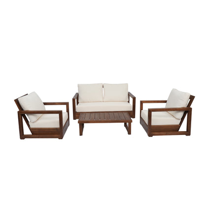 Ensemble de salon de jardin Westchester 4 pièces en acacia par Christopher Knight Home
