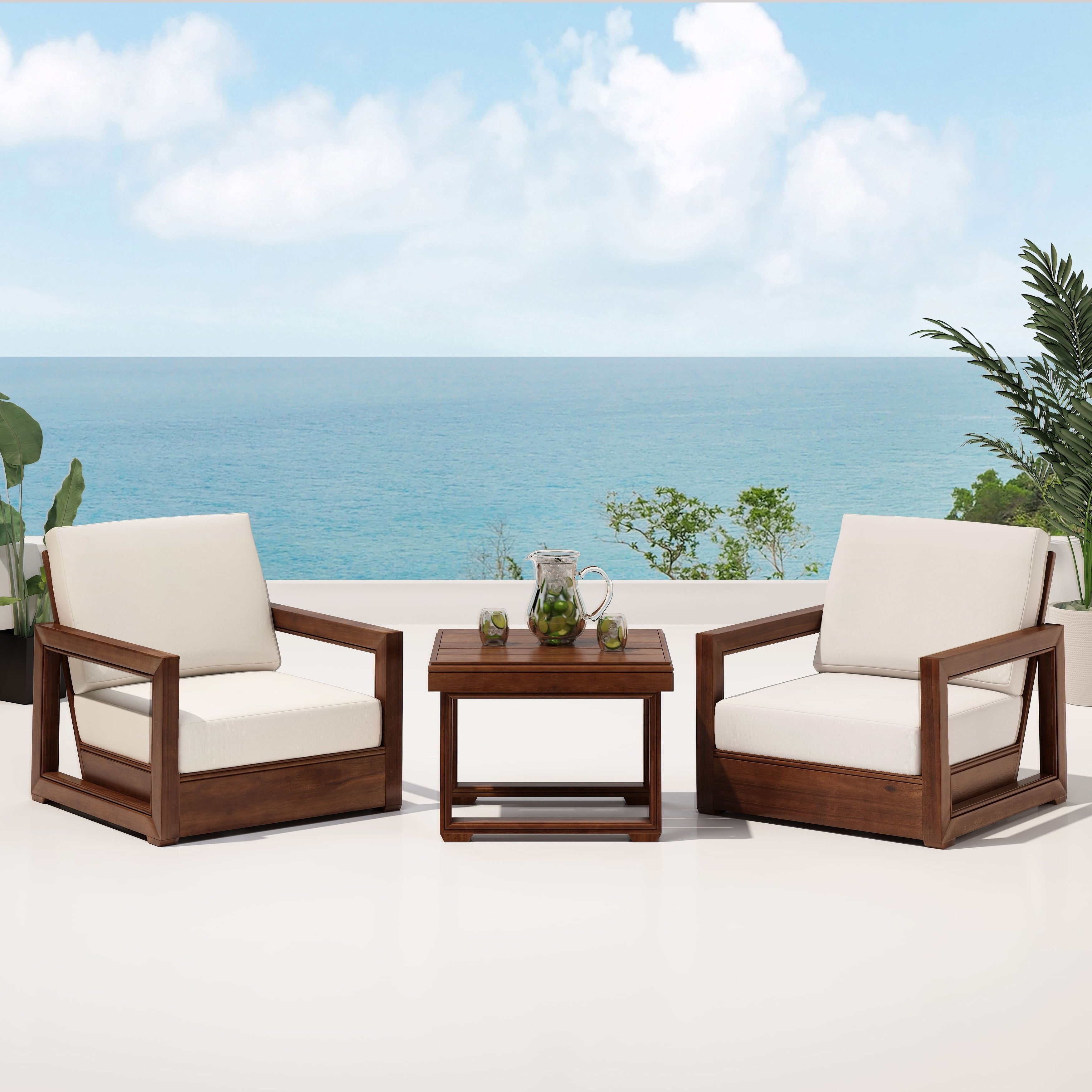 Ensemble de chat en bois d'acacia Westchester par Christopher Knight Home