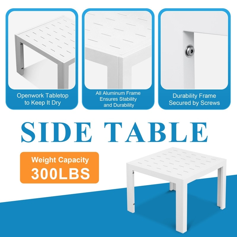 Ensemble de canapés sectionnels modernes en aluminium blanc FINCATI avec coussin