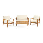 Salon de jardin Willowbrook en bois d'acacia 4 places par Christopher Knight Home