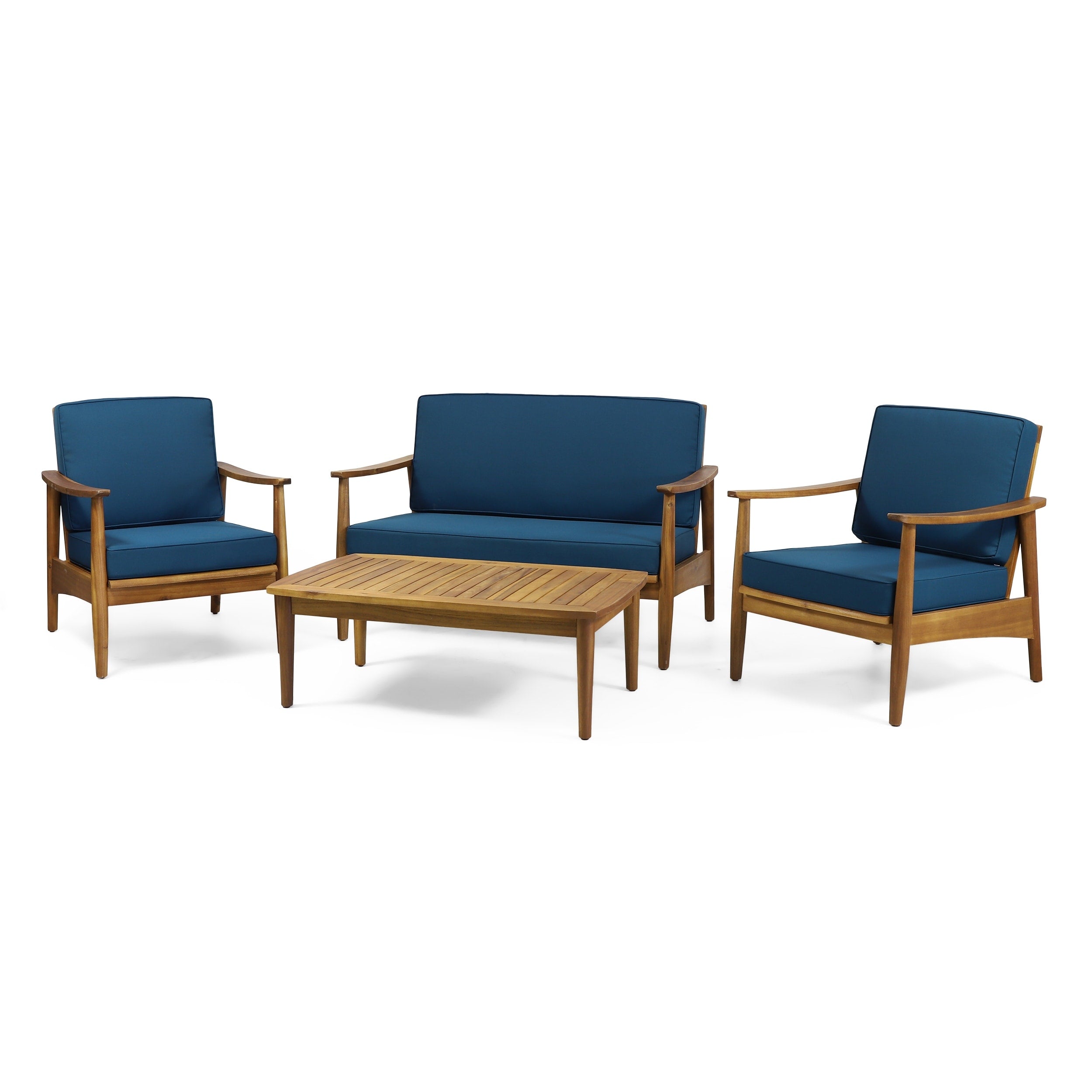 Salon de jardin Willowbrook en bois d'acacia 4 places par Christopher Knight Home