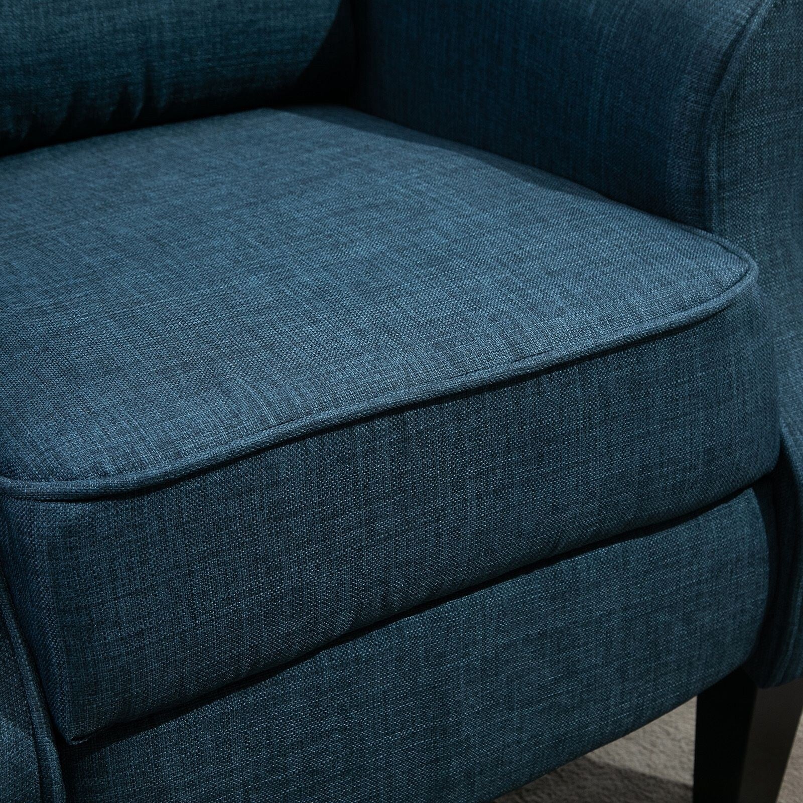 Fauteuil inclinable manuel en lin avec repose-pieds réglable et télécommande filaire
