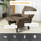 Fauteuil inclinable manuel en lin avec repose-pieds réglable et télécommande filaire