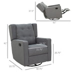 Fauteuil inclinable pivotant à oreilles Fauteuil de cinéma maison Fauteuil capitonné à boutons avec repose-pieds rétractable