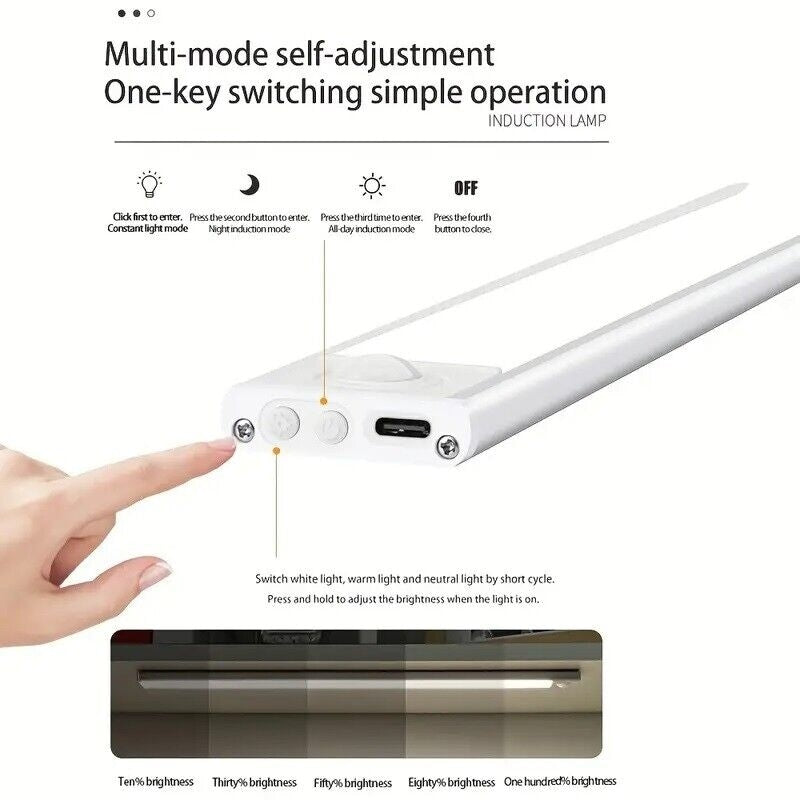 Bande lumineuse LED sans fil avec détecteur de mouvement